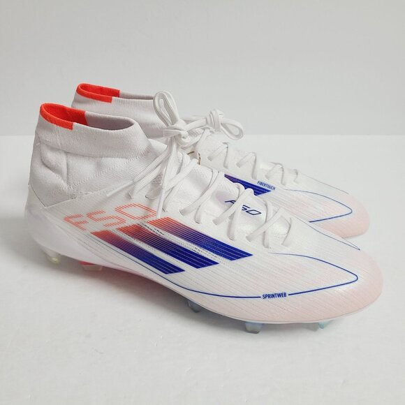 NEW Adidas Womens F50 Elite Mid FG Soccer Cleats ID9203 Size 10 White - Picture 3 of 10